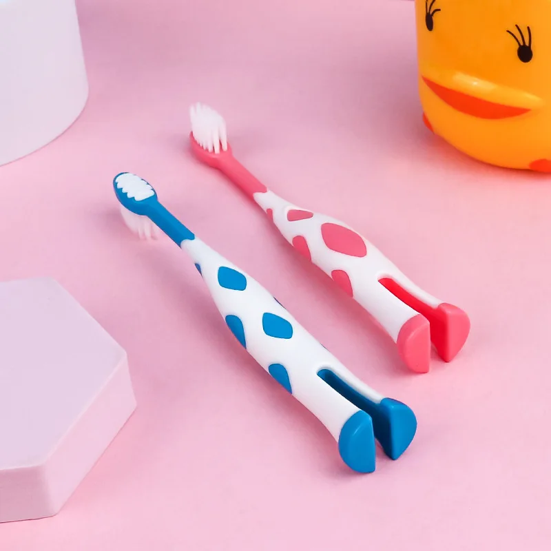 4Pcs/set Baby Toothbrush Cute Cartoon Toothbrush for Children Bamboo Charcoal Short Handle Children\'s Toothbrush Teeth Care