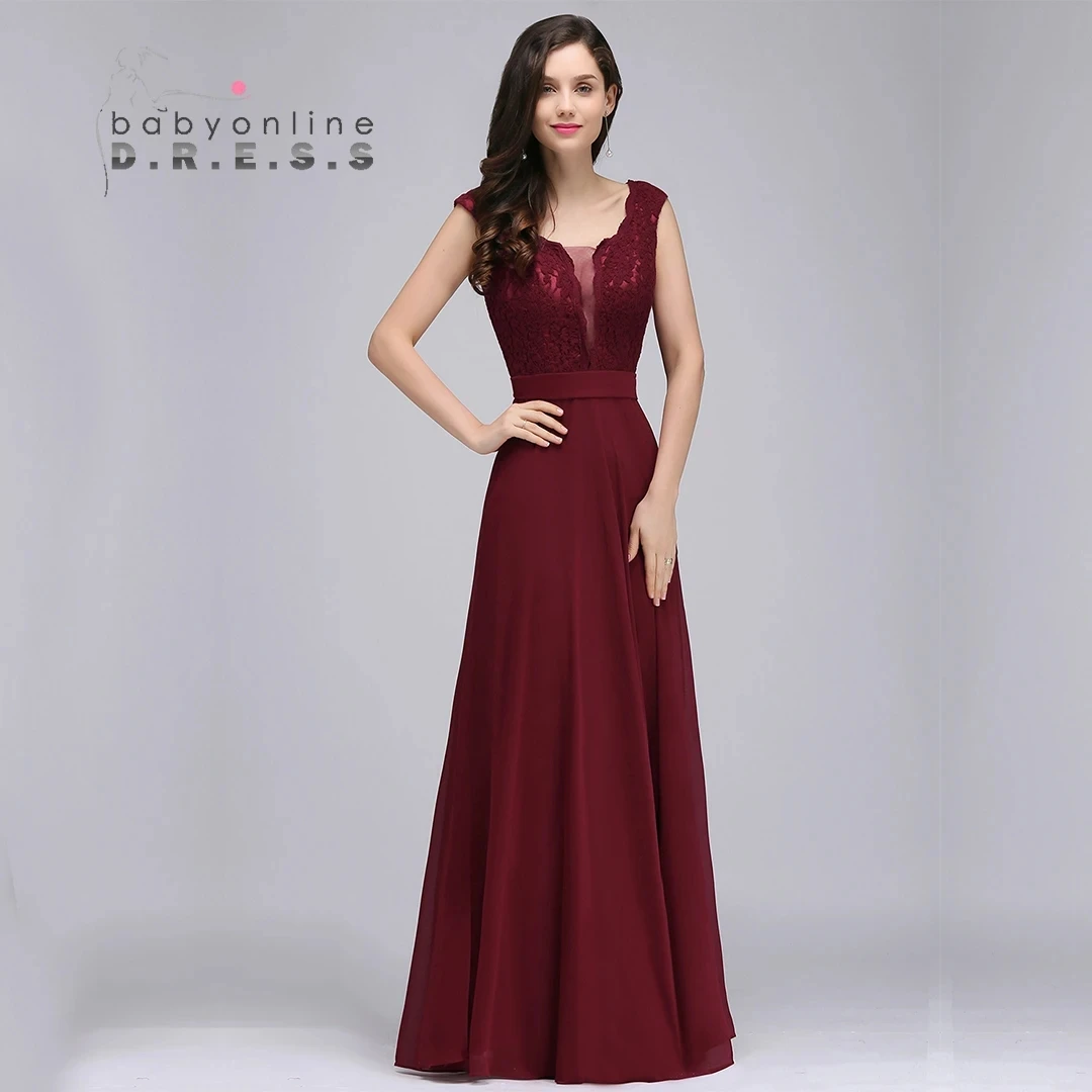 Dusty Rose Maxi Bridesmaid Dresses Chic and Elegant Sleeveless Lace Applique A Line Long Evening Gowns For Women Party Wedding