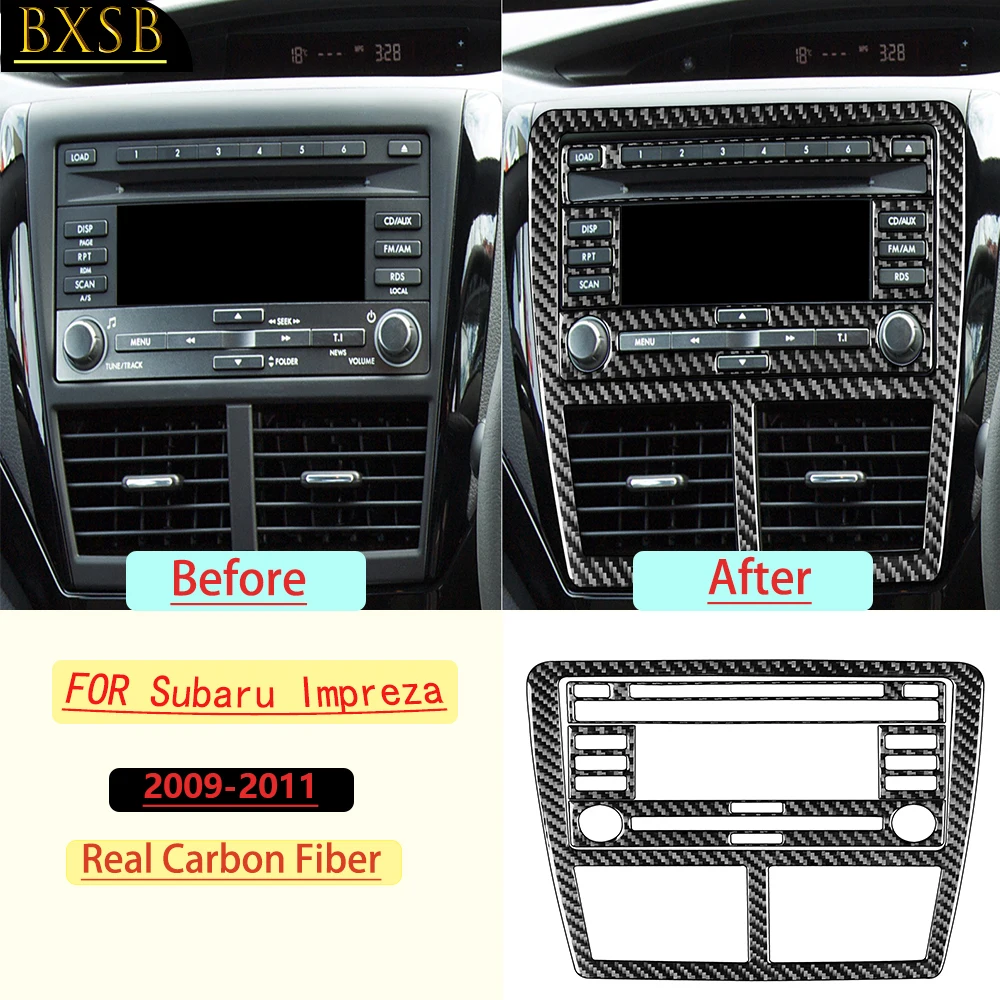Carbon Fiber For Subaru Impreza 2009-2011Car Air Conditioner Control Panel Trim Customizable Car Sticker Interior Accessories