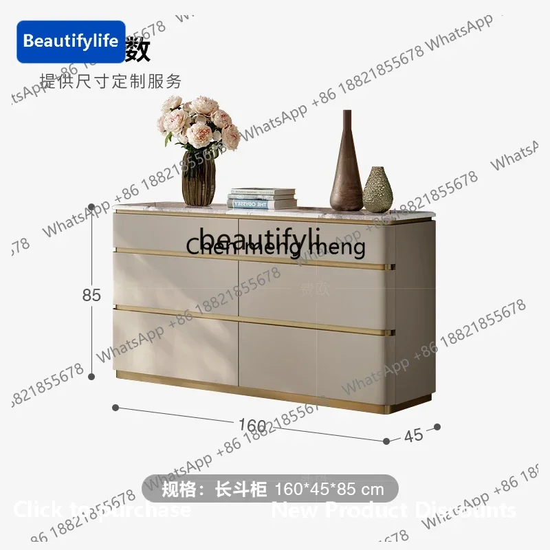 

183Light luxury six-bucket cabinet marble high-end bedroom TV cabinet storage porch storage cabinet6005