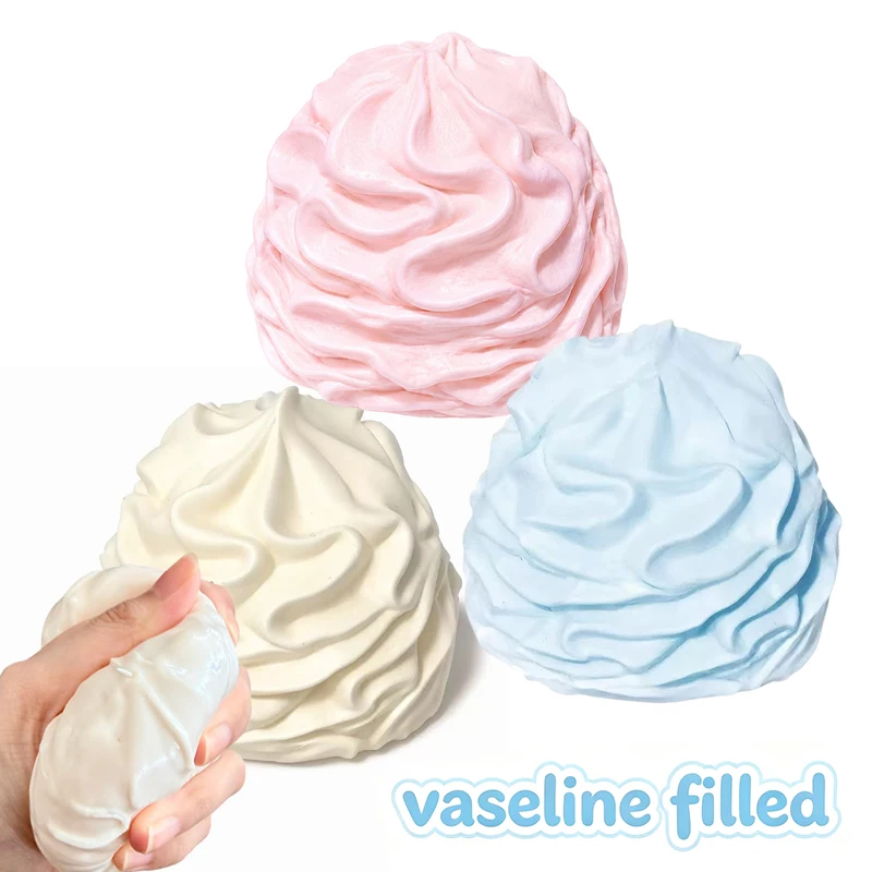 Cream Roll Squishy Toy Stress Relief No Rebound Squeeze Toy Moldable Decompression Ball Fidget Toy Holiday Gifts for Adults