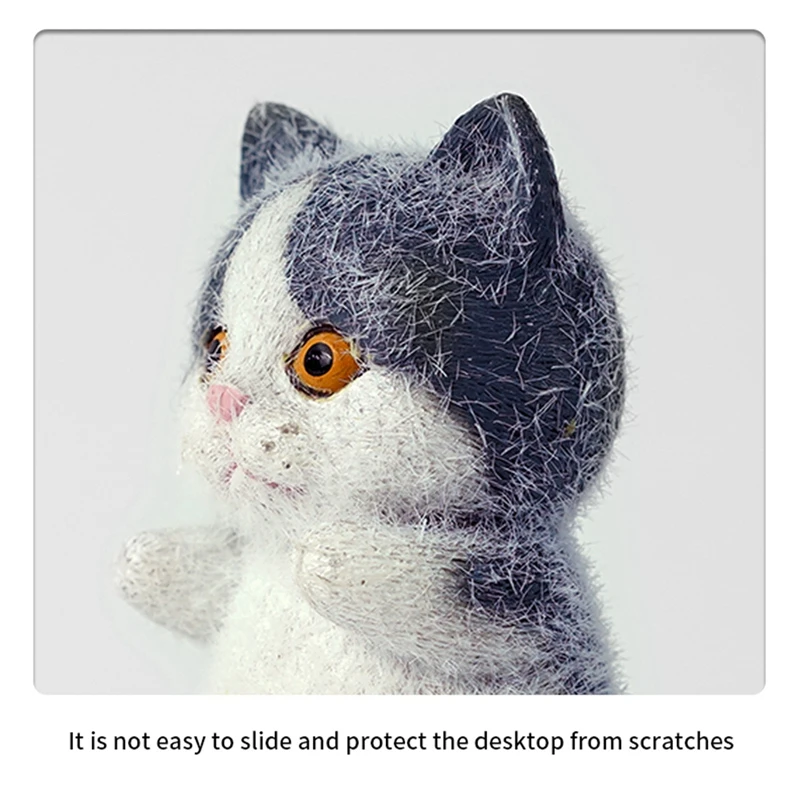 Flocking Resin Cartoon Cats Shape Resin Dolls Tabletop Cute Standing Animal Resin Decoration