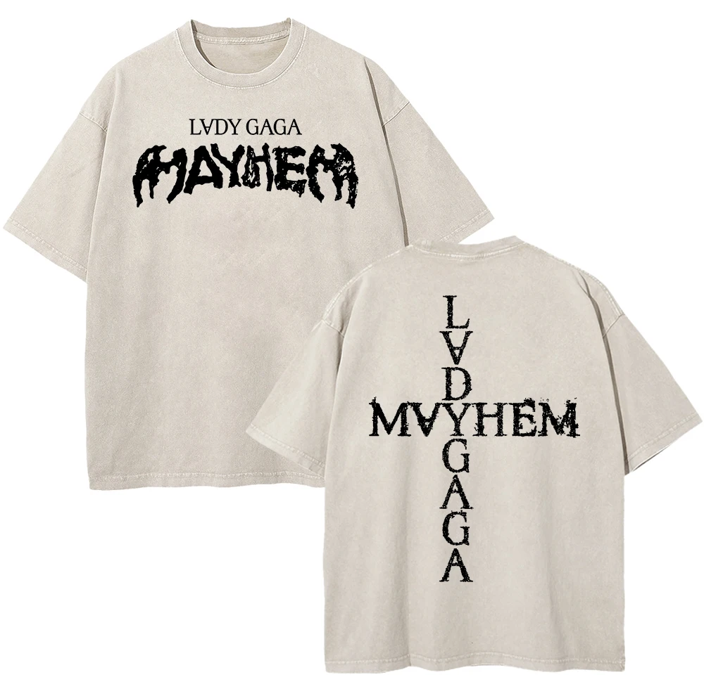 Vintage Washed Lady Gaga The Mayhem Ball Tour 2025 T Shirt Fashion