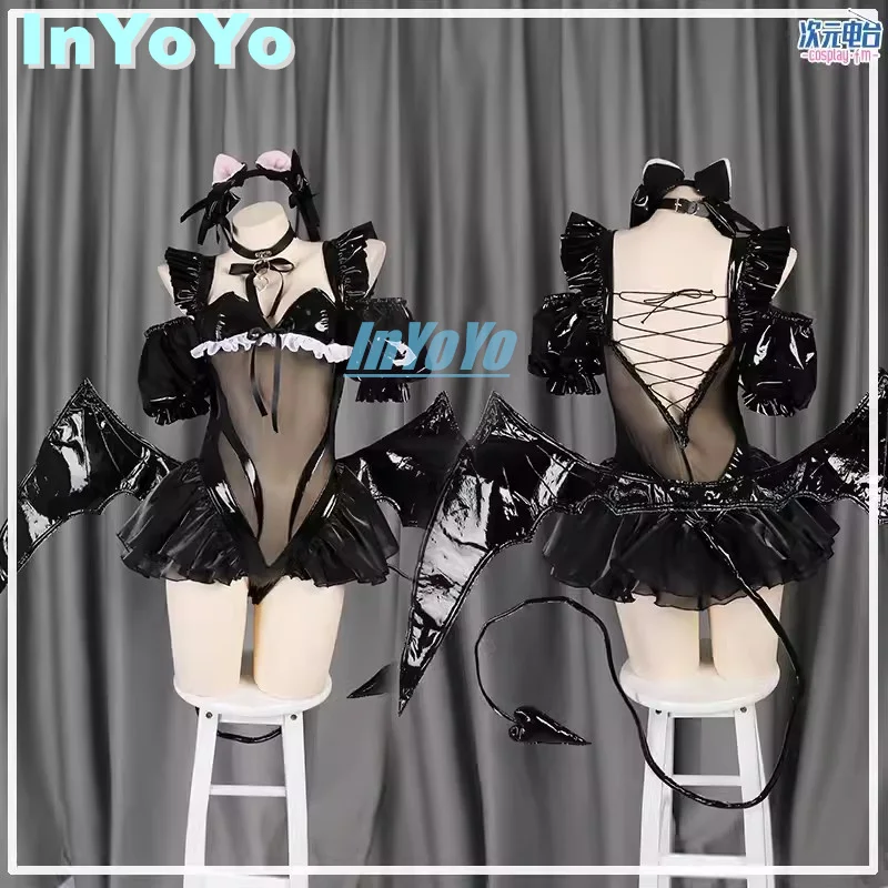 

InYoYo HMS Janus Cosplay Costume Azur Lane Little Devil Jumpsuit Game Suit Lovely Uniform Dress Women Halloween Party Outfit New