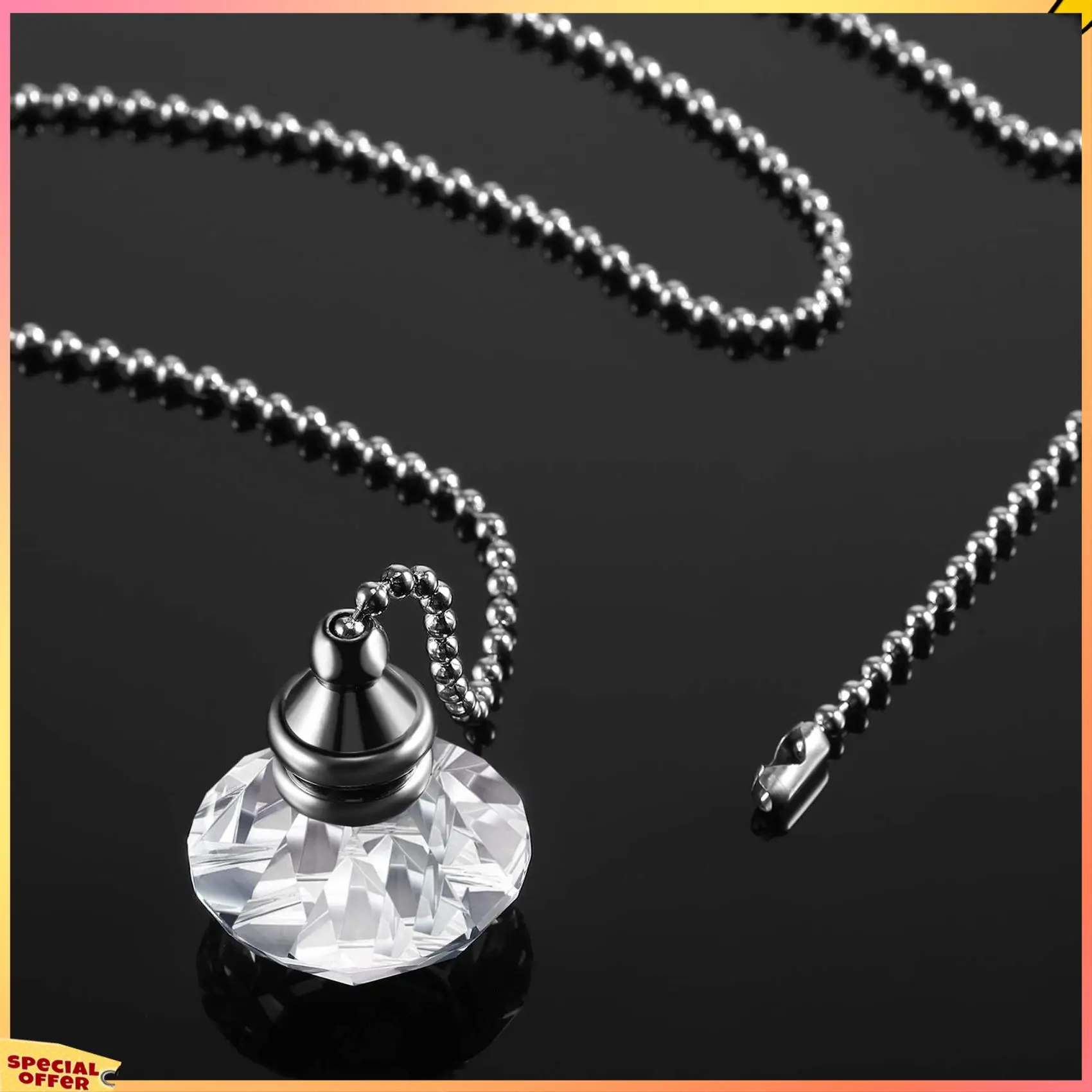 

ABFI 4 Pcs Crystal Pull Chains Ceiling Fan Chain Extension Fan Pull Chain Pendant 50Cm Ceiling Fan Chain Extender Ornament