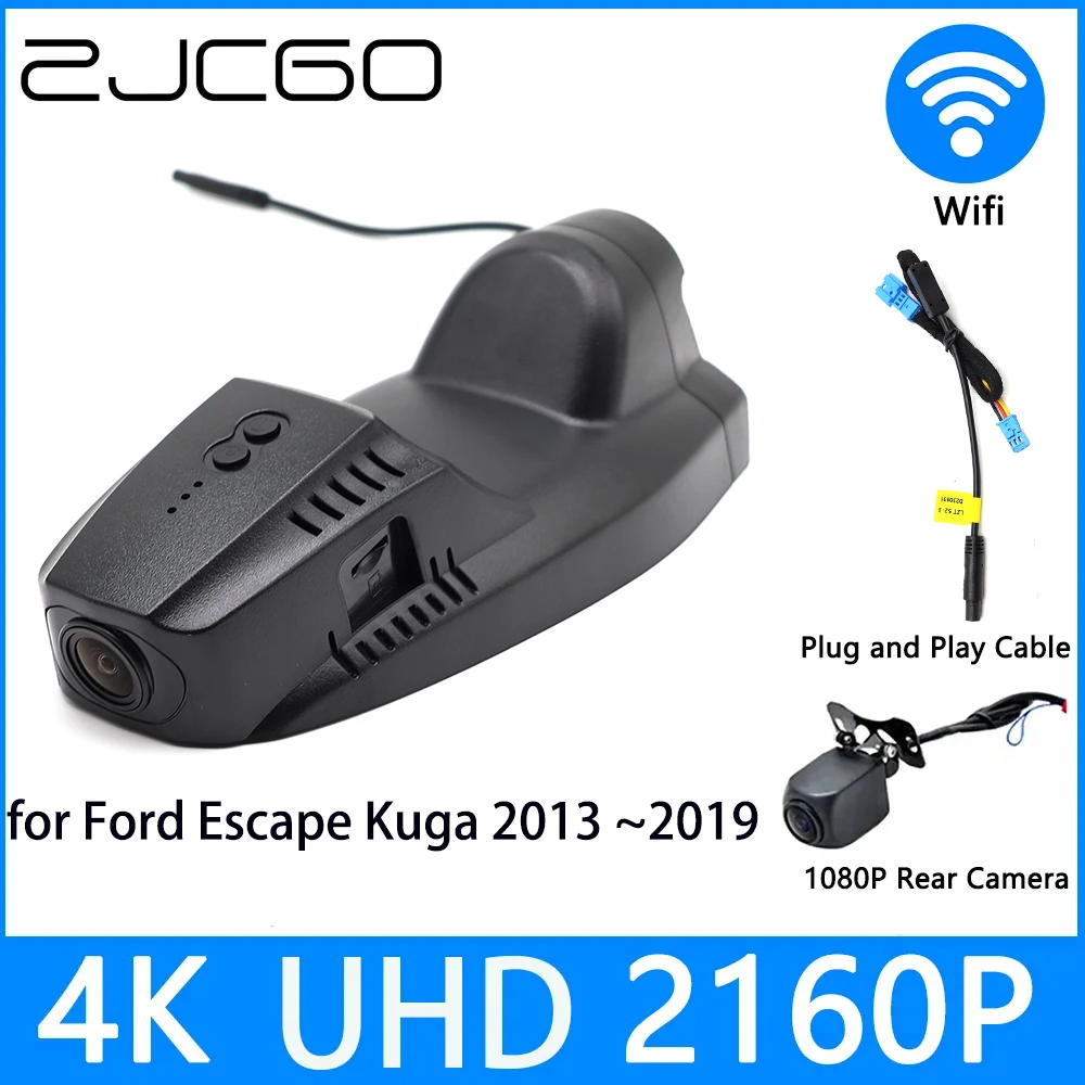 

ZJCGO Dash Cam 4K UHD 2160P Car Video Recorder DVR Night Vision parking for Ford Escape Kuga 2013 ~2019