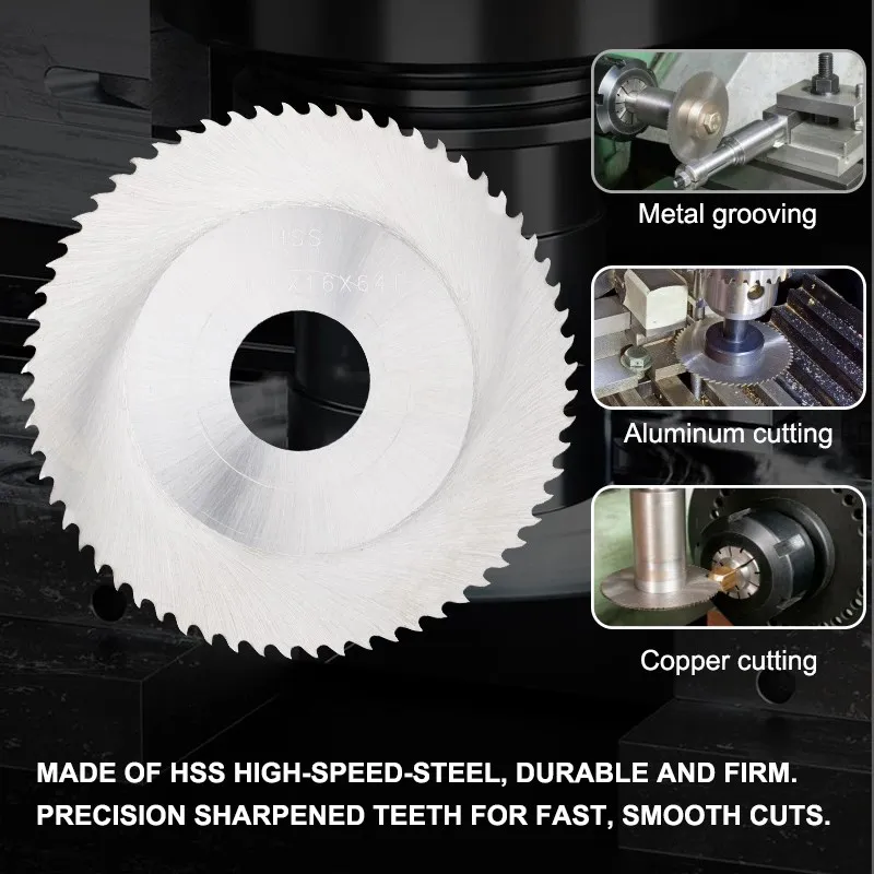 XCAN 80mm Saw Blade Slitting Machining Milling Cutting Disc High Speed Steel Circular Slitting Saw Disc for Metal Steel Pipe