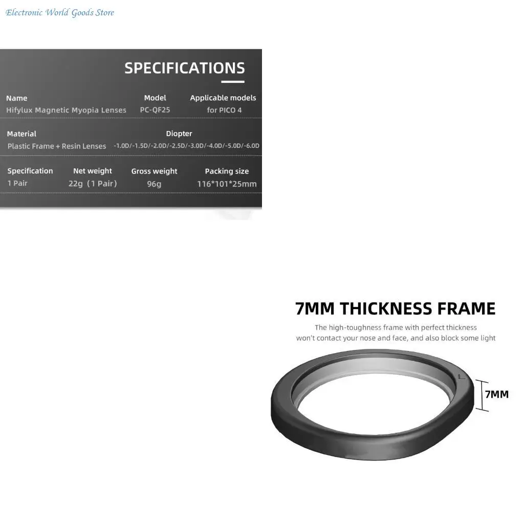

A3PD Индивидуальное стекло для близорукости, простая в установке магнитная рамка для гарнитуры Pico 4