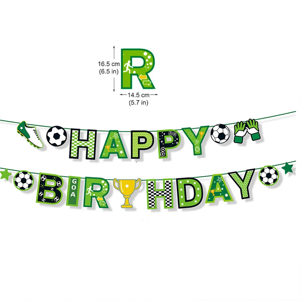 1 Stück Fußball Geburtstagsparty Dekoration Flaggen-Girlande Fußball Happy Birthday Papierbanner Partyzubehör – Detail 8