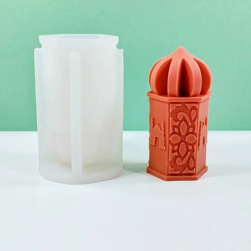 Stampo in silicone Eid Gesso Resina Sapone Stampi per candele Musulmani Moschea Stampo in gesso Fai da te
