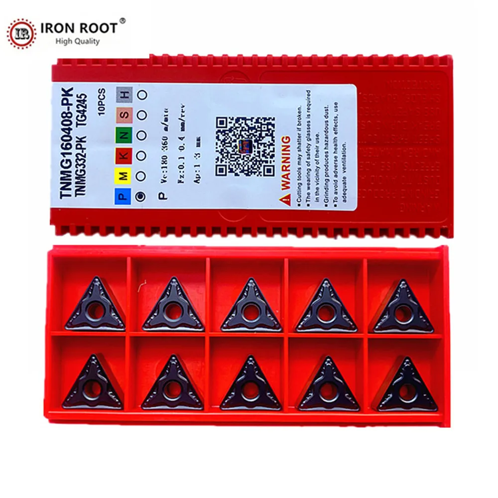 IRON ROOT TNMG160404,TNMG160408,TNMG160412,-TM,PK,43,PMK,PR TG4245 CNC Lathe Turning Tool Carbide Turning Insert for MTJNR