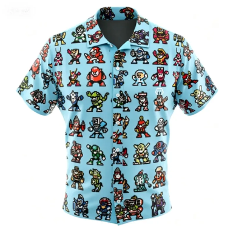 Printed Shirt Series Summer Fan Outfit Simple Anime Printed Short Sleeved Shirt