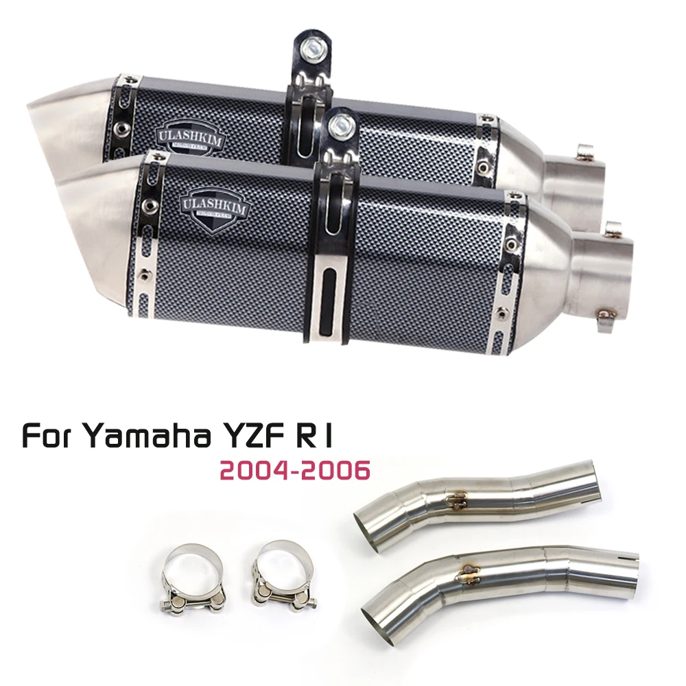 YZF-R1 Motorcycle Exhaust Contact Middle Pipe Slip On For Yamaha YZF R1 2004-2006 Exhaust Muffler Escape