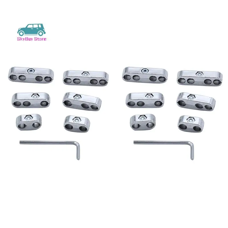 

2Set 7Mm 8Mm Chrome Spark Plug Wire Separators Looms Dividers For Ford Chevy 9723