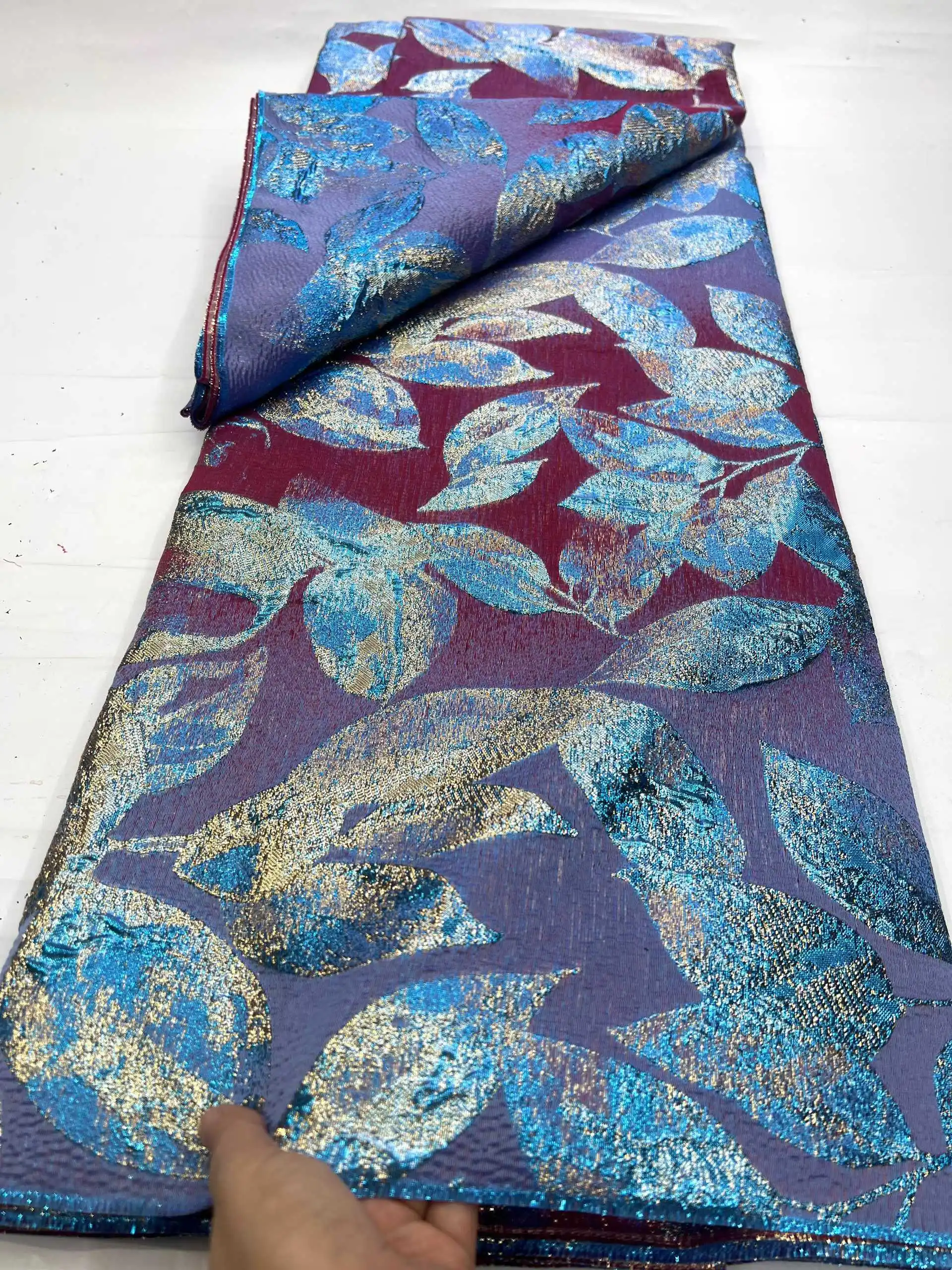 

Latest French Jacquard Organza Lace Fabric 2026 High Quality African Brocade Jacquard Fabric For Nigerian Women Wedding Dress