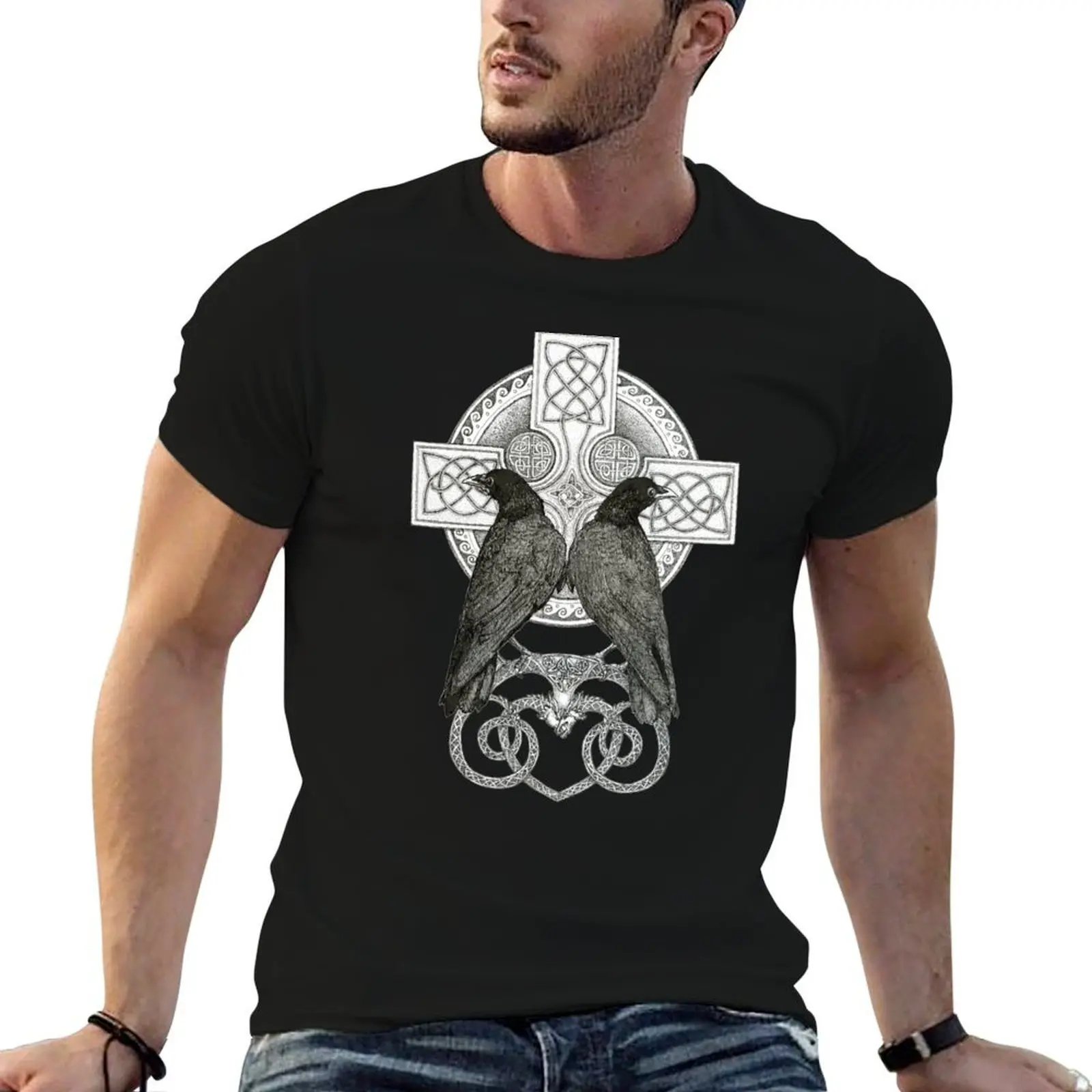 

Футболки t Crows, качественная мужская хлопковая рубашка, хлопковая футболка с рисунком, кельтская футболка