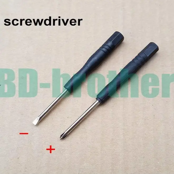 

88mm Mini Screwdriver 3.0 Phillips / 3.0mm Slotted Flathead Straight Screwdrivers Black Open Tool for Repair 3000pcs/lot
