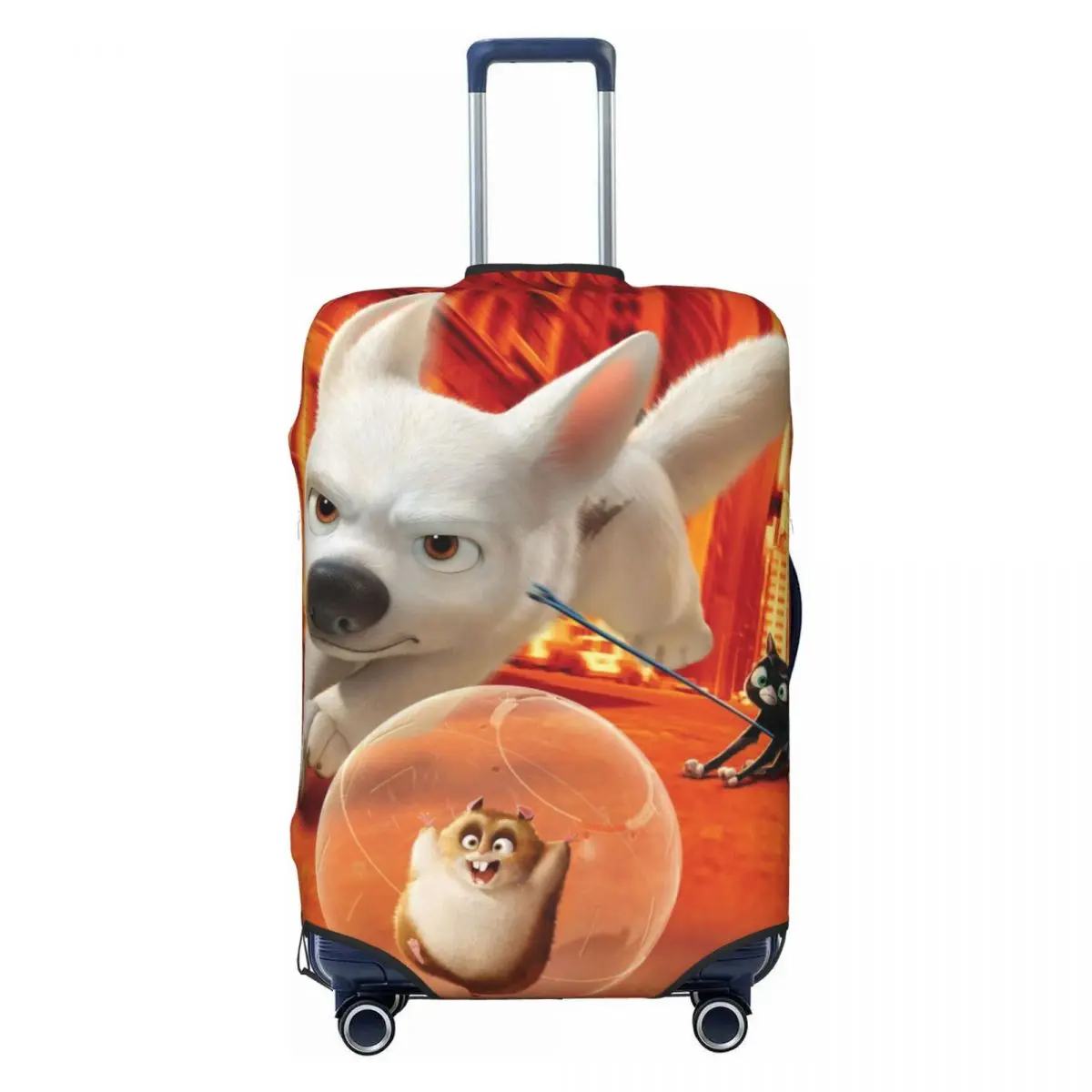 

Cartoon Bolt Dog Suitcase Cover Washable Animated Movies Travel Luggage Covers for 18-32 inch