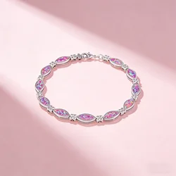 Hot Selling Purple Marquise Opal Fashion Fine Bracelet Jewelry Minimalist Elegant Daily Style for Women Perfect Birthday Gifts