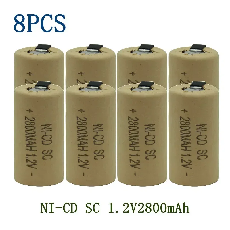 SC Batterijen 2-20 stuks Schroevendraaier Elektrische Boor 1.2V 2200mA h/2800mAh SubC Ni-Cd Oplaadbare Batterij