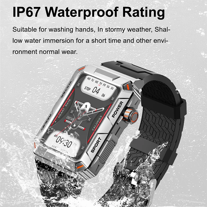 MAOYUAN Smart Watch 1.57-inch IPS True Color HD Display 5.2 Bluetooth Connection, Music Control Function Men's Smart New Watch