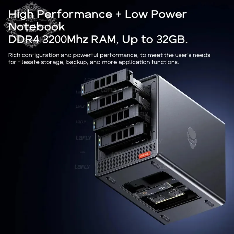 كمبيوتر AOOSTAR WTR Pro NAS Mini PC AMD Ryzen 7 5825U DDR4 * 2 3200 ميجا هرتز يدعم 2.5/3.5 بوصة HDD * 4 M.2*2 2280 NVMe كمبيوتر مكتبي NAS