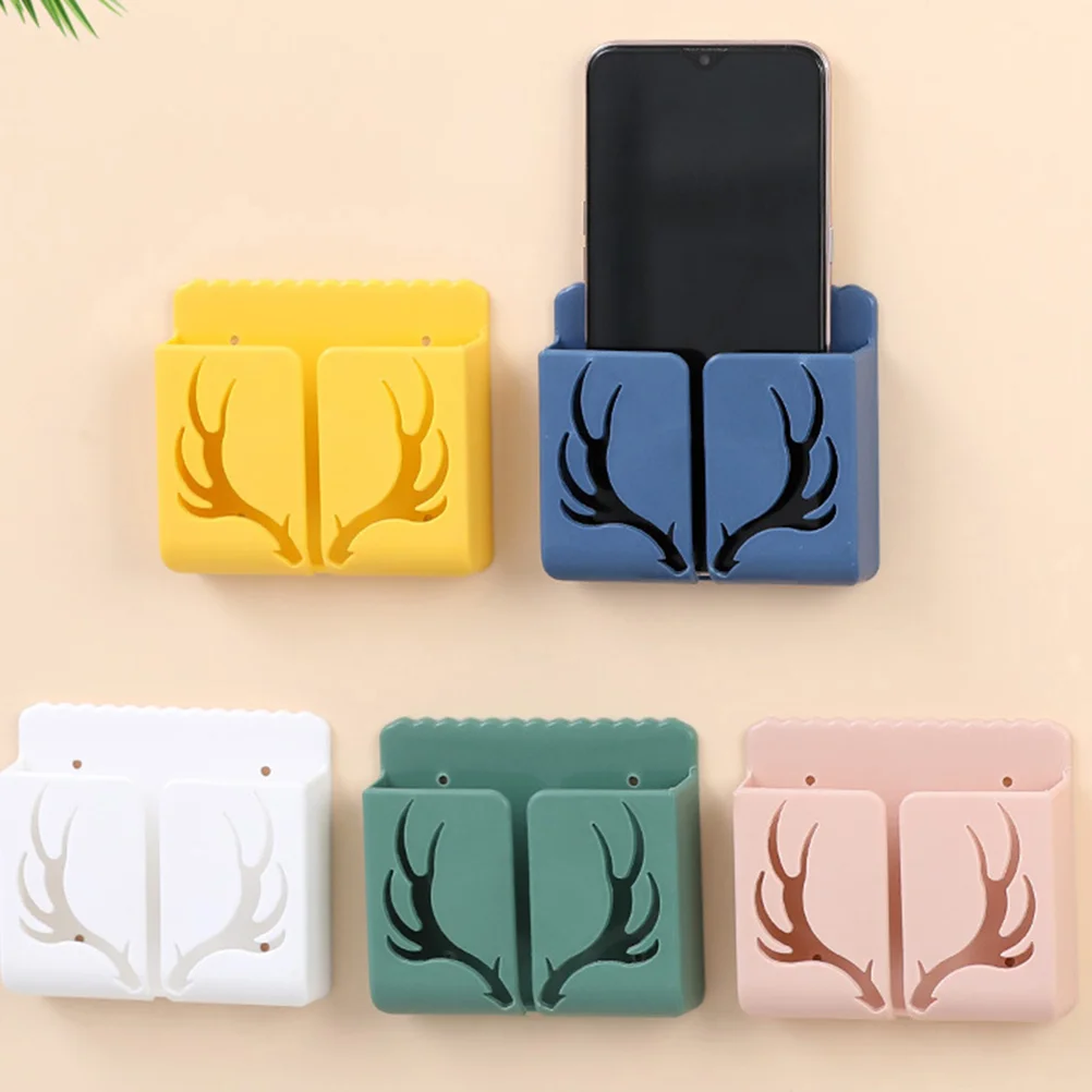 Wall Storage Box Remote Controller Shelf Phone Wall-mounted Rack Nail- Stand Holder