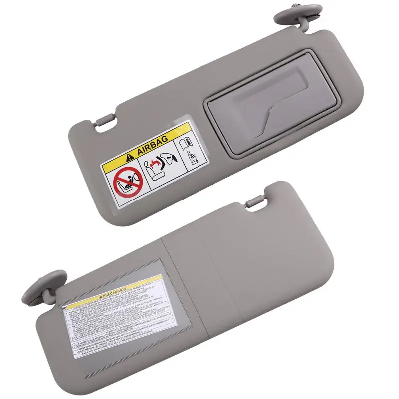 Durable-Side Sun Visor Pair 74320-0KB00-C0 74310-0KC30-C0 For Toyota Hilux Revo Rocco 2WD 4WD 2015 2022 Gray LH RH