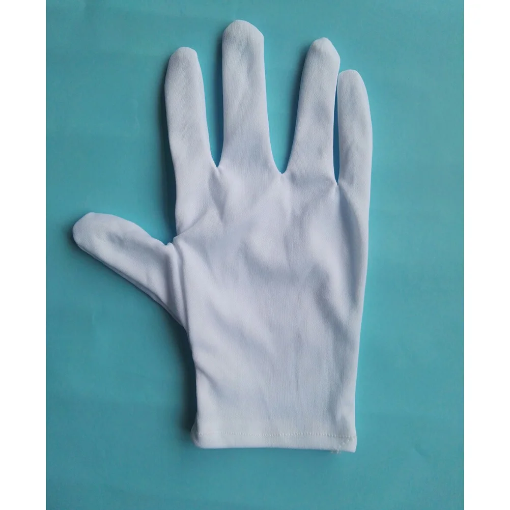 

12pcs Polyester Gloves Breathable One Size Fit For Industrial Work Cleaning Gardening Silver Coin Inspection Protective Gloves