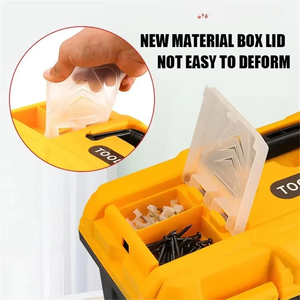 Large Capacity Hardware Case for Electrician Carpenter Drop Proof Tool Box Professional Tool Organizer Holder for Garage Storage