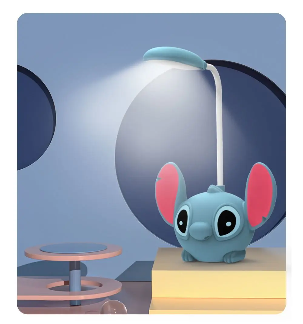 Lilo & Stitch night light Disney cartoon reading table lamp Stitch lampada da tavolo per camera da letto lampada da tavolo per studio regali per