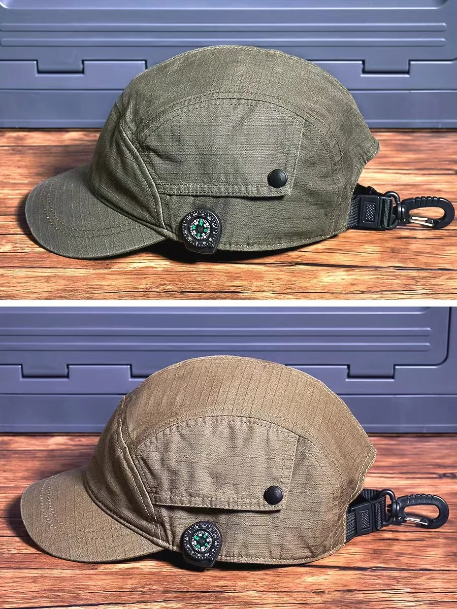 Tactical Workwear Short Brim Five Page Camping Hat Outdoor Casual Cotton Baseball Cap Unisex Retro Style Spring Autumn