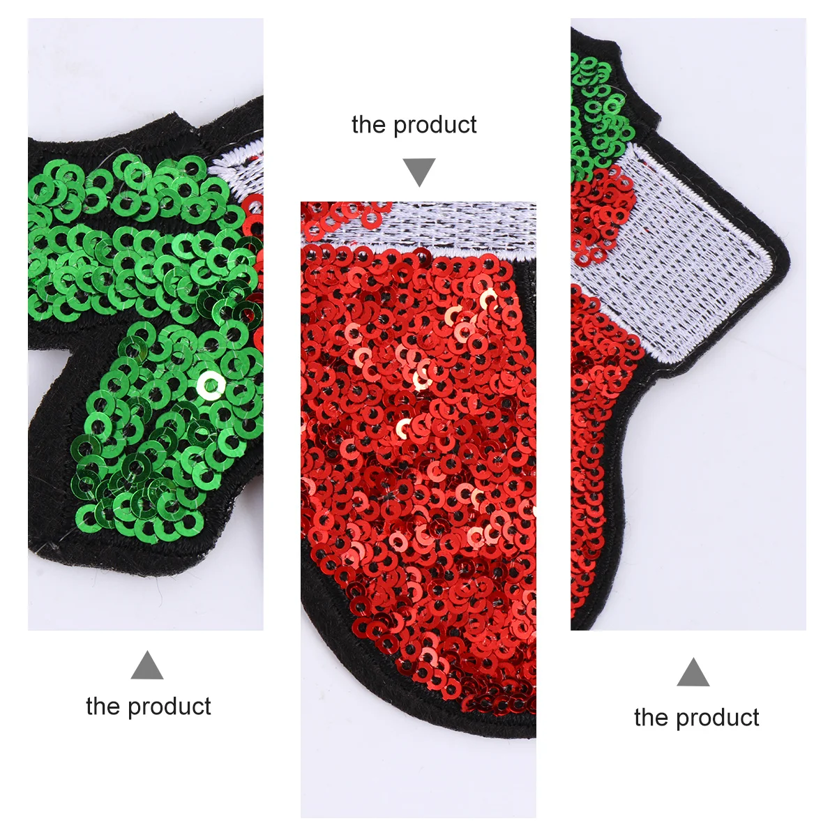 

10Pcs Christmas Sequins Embroidered Appliques Iron on Cloth Patch DIY Repair Decoration for Clothes Hats Bags Patches Appliques