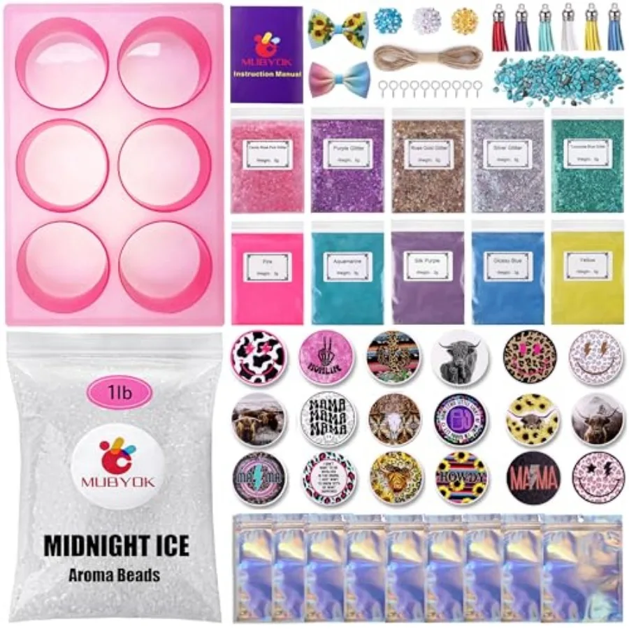 

Набор для создания ароматизаторов для автомобиля M421: 1 фунт ароматизированных гранул, силиконовые формы-круги 3 дюйма и картонные заготовки для 9 ароматизаторов.