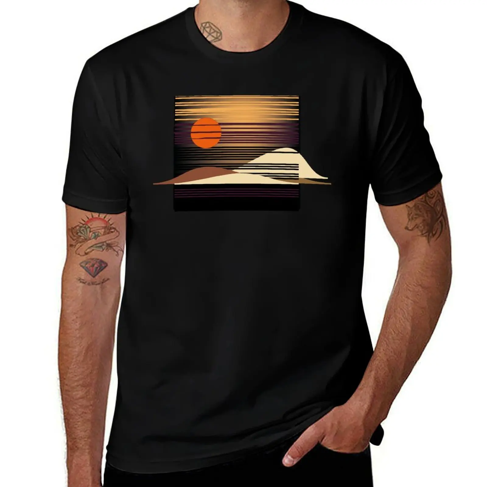 

Sun setting over the dunes T-Shirt t shirts for man slim fit man t shirts graphic