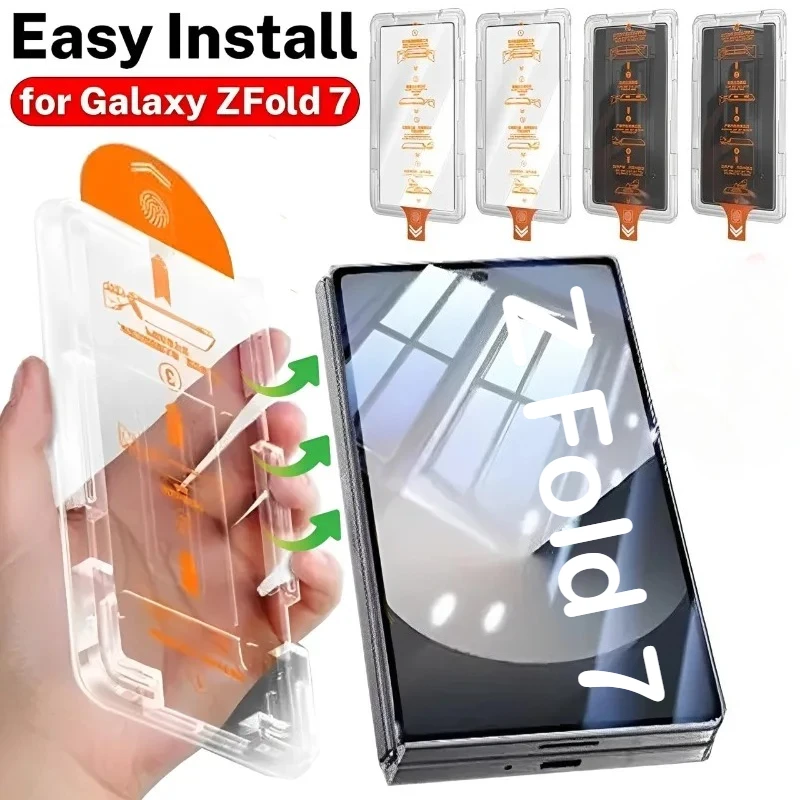 

1-4Pack Easy Install Screen Protector for Samsung Galaxy Z Fold 7 6 5 4 3 Privacy Anti-Spy / HD Clear Outer Tempered Glass Film