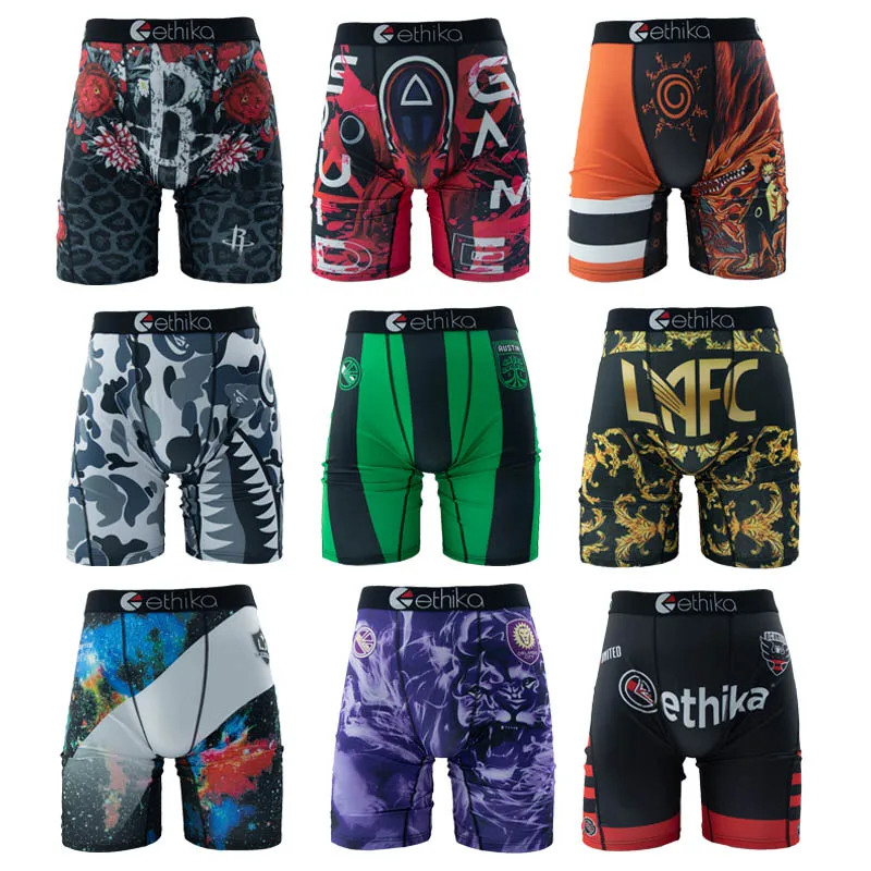 Fashion Print Men Underwear Boxer Cueca Male Panties Lingerie Men Underpants Boxershorts Trunks Plus Size S-XXXL Men\'s Boxers