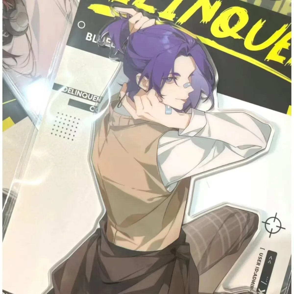 علامة "السجن الأزرق"، ديكور سطح المكتب من الأكريليك بقفل أزرق، علامة سطح المكتب المحيطية ذاتية الصنع مقاس 10 سم باو ما، لينغ وانغ