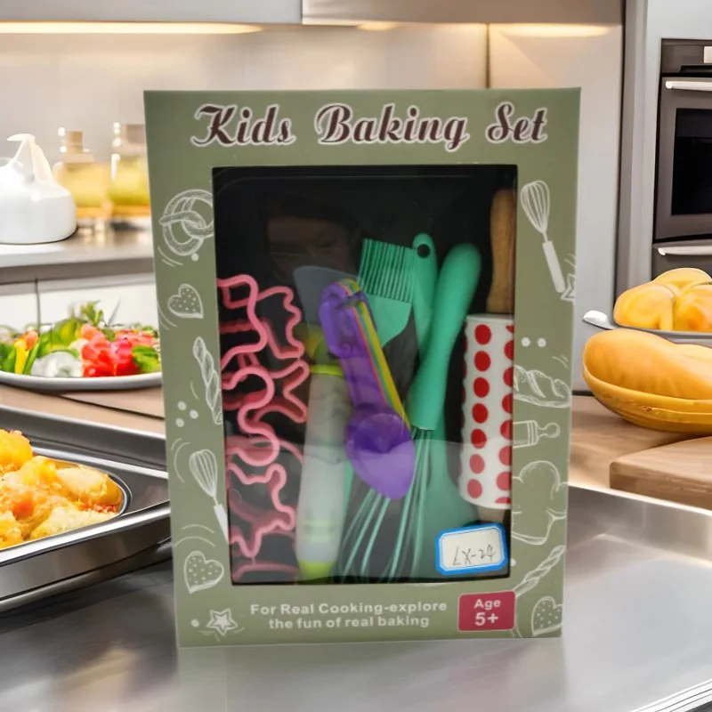 

Cooking 8 Piece Set with Baking Tray Silicone Tools Cookie Molds Cookie Tools Childrens Gifts Beginner Kitchen Supplies