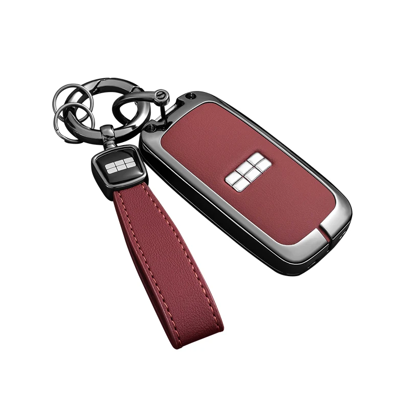 Auto Zink-legierung Leder Schlüssel Fall Abdeckung Für Geely Galaxy EX5 E5 L6 L7 EMI NO.1 Proton e.MAS 7 5 E8 Starry 8 Smart Fob Schlüssel Kette – Detail 2