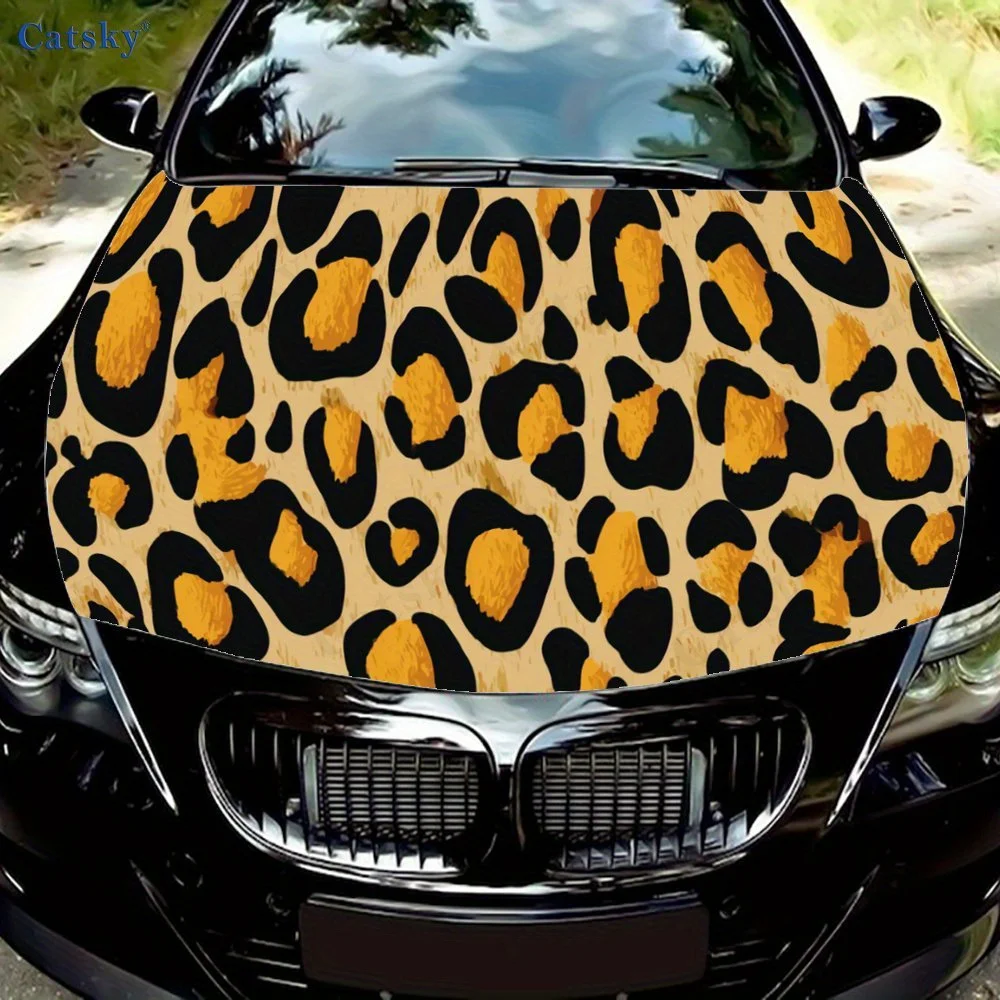 

Edgy Leopard Pattern Decal stickers for car hoods, stickers for decorating car covers, and vinyl wraps suitable for cars, SUVs a