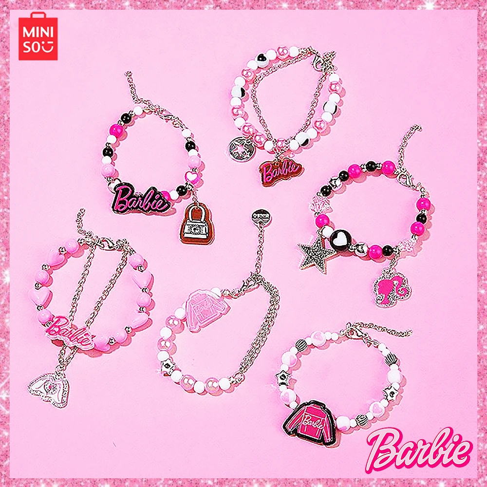 

New MINISO Barbie Series Sweet Cool Bracelet Popular Student Edition Washable Surrounding Anime Girl Accessory Gift