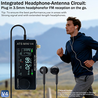 AMNVOLT V4 ATS MINI Radio 1.9inch IPS Screen Full-Band DSP Radio LSB USB Transistor Pocket Radios for Walking Hiking Camping