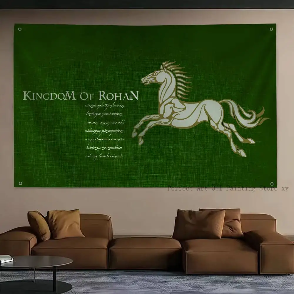 أعلام ولافتات علم مملكة روهان بأربعة فتحات من البوليستر لديكور الغرفة الخارجية الجمالية #2