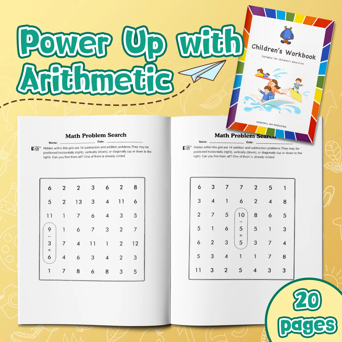 Children Math Arithmetic Practice Workbook, Fun Math Drills & Number Exercises, Boost Calculation Skills for Elementary Students