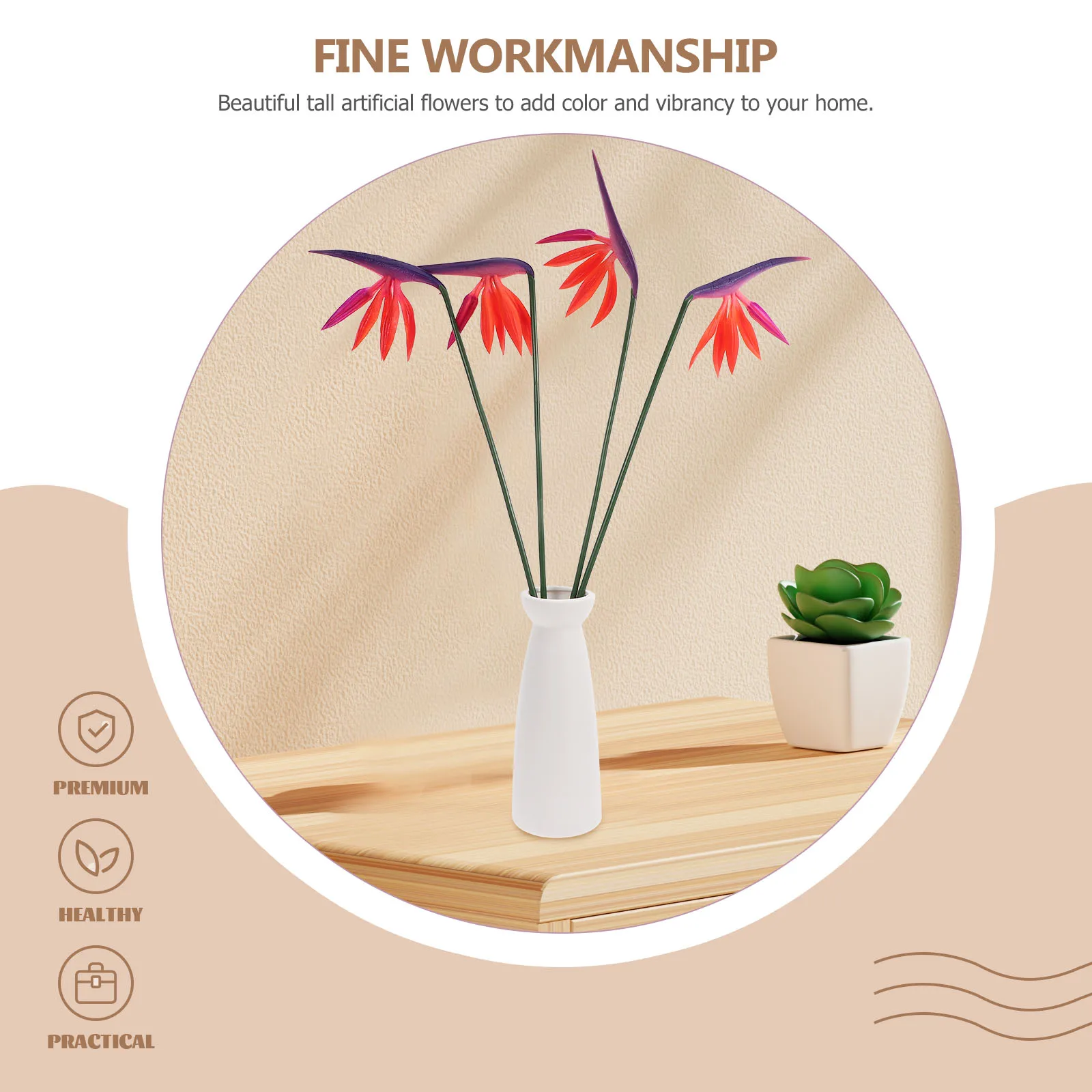 

4pcs Tropical Flowers Large Tall Fake Flowers For Wedding Plants For Home Wedding Party Decor Hawaiian Flower Props