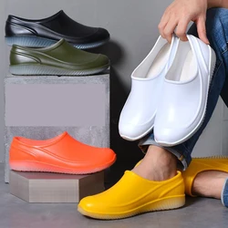 Lover Design Waterproof PVC Loafers Shoes Man Ankle Shoes Rain Boots Rubber Shoes Solid Color Fishing Boot Luminous Rain Boots