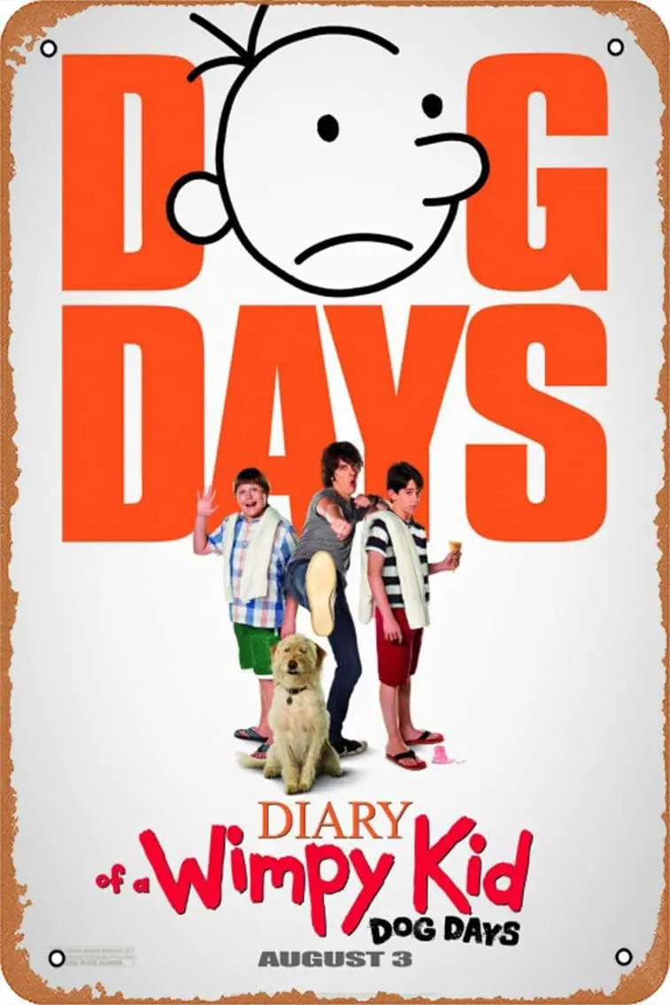Ysirseu Diary of a Wimpy Kid: Dog Days (#1 of 9) 2012 Movie Poster Wall Home Wall Art Metal Tin Sign 8x12 inch, 8 x 12 Inch sign