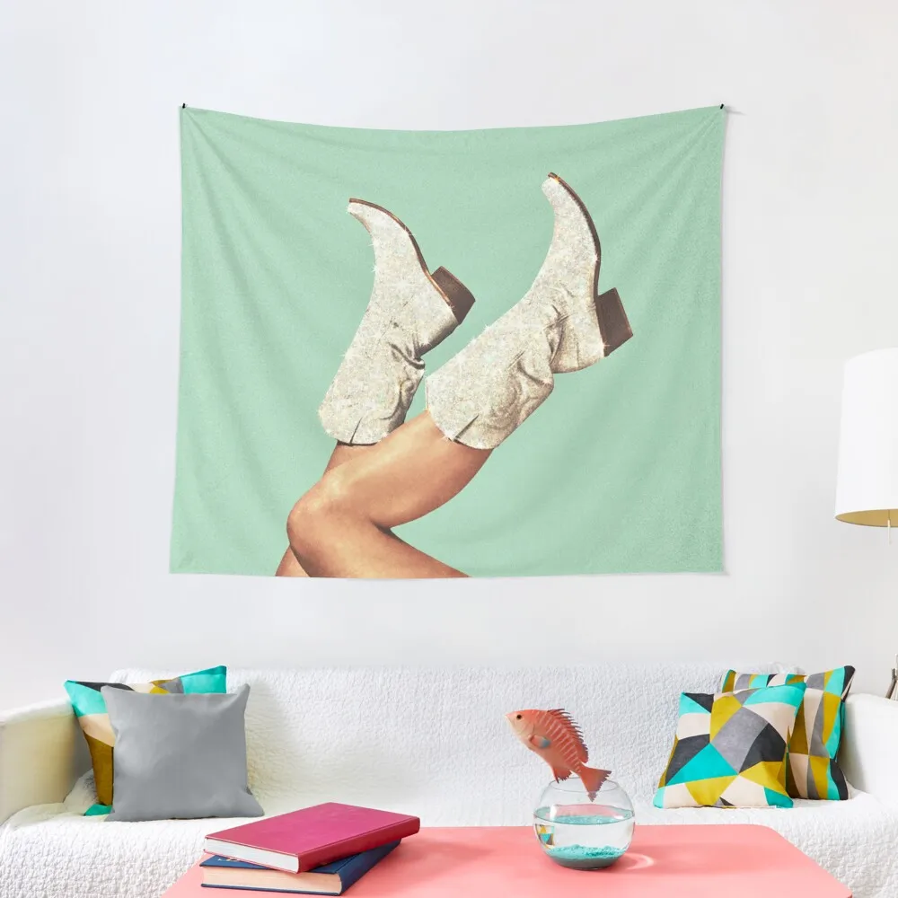 

These Boots - Glitter Green Tapestry Cute Decor Wall Decor Decorative Wall Bedroom Organization And Decoration Tapestry