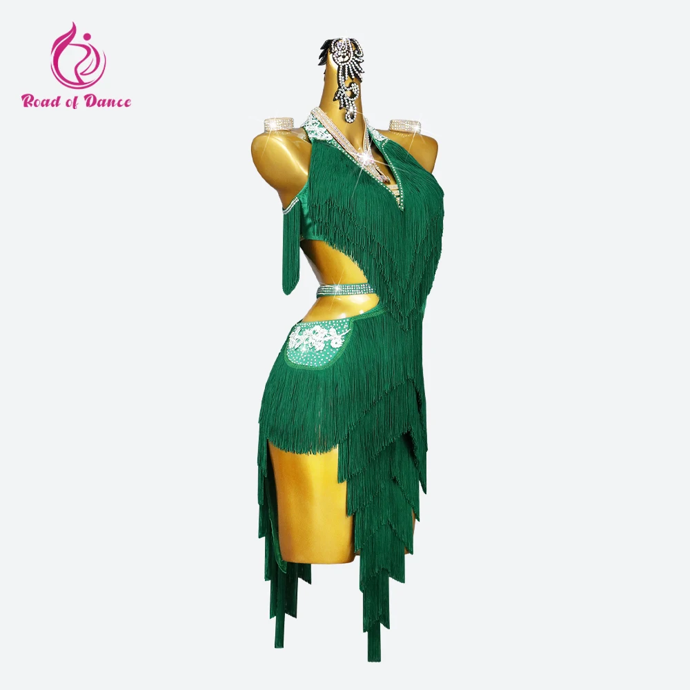 

Latin Dance Dress Girls Ballroom Female Suit Women Competition Kids Wear Samba Costume Fringed Skirt Sport Clothing Prom Outfits